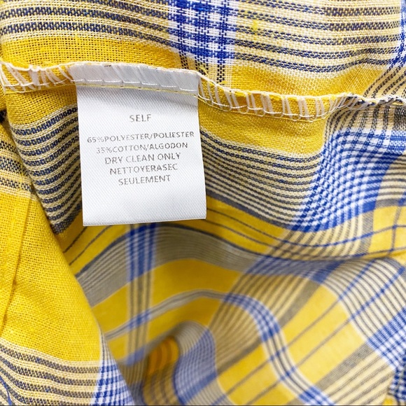 Plaid Yellow & Blue Button Down Shirt - Picture 9 of 10